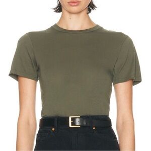 Nili Lotan Supima Cotton T-Shirt in Army Green! Size XS NWOT